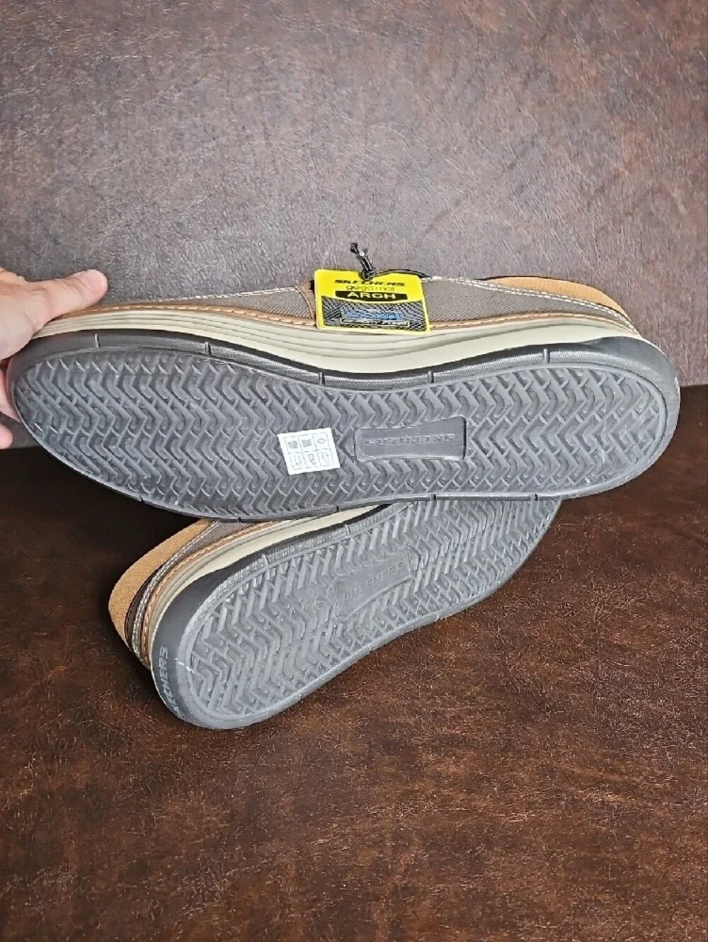 Skechers Men's Slip-On Loafers in Gray and Tan